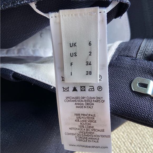 NWOT Victoria Beckham | Pleated Grain de Poudre Wool Straight-Leg Pants … - Picture 9 of 11
